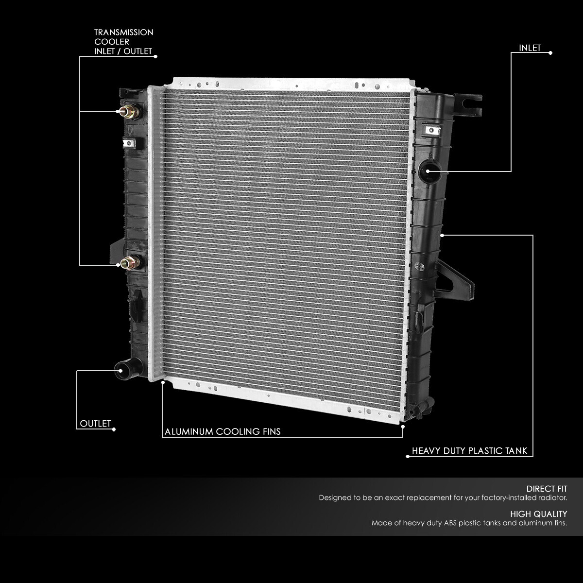 FOR 01-12 FORD RANGER 2.3 AT/MT OE STYLE ALUMINUM CORE COOLING RADIATOR ...