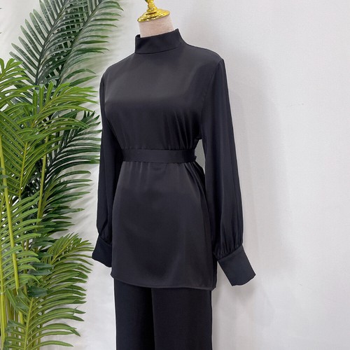 Muslim Women Tops Wide Leg Pants Set Abaya Kaftan Islamic Outfits Tracksuit Arab - 第 34/44 張圖片