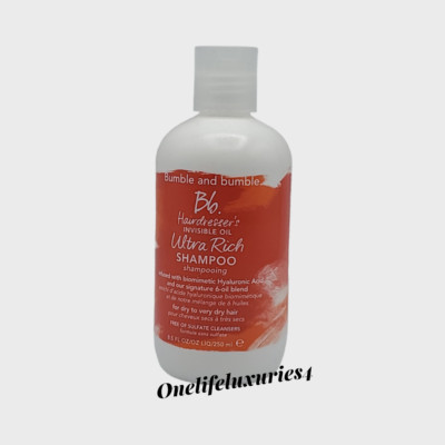 Bumble and Bumble Bb Ultra rich shampoo Hairdressers invisble oil 8.5 Oz NEW