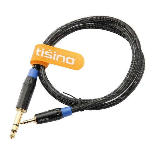 Tisino 3.5mm to 6.35mm Stereo Audio Cable Nylon Braid Mini Jack to Jack 1/8" TRS