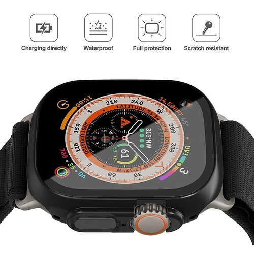 For Apple Watch Series 8 41mm Matte Clear Hard PC Screen Protector Full Case - 第 3/6 張圖片