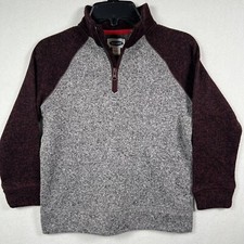 Old Navy Boys 1/4 Zip Fleece Pullover Sweater Size YS 6-7 Jacket Raglan Gray  T