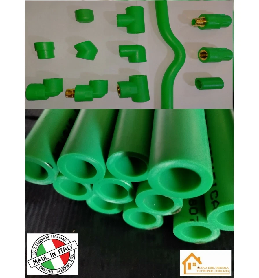 TUBO RACCORDI PPR VERDE A SALDARE Ø 20 e 25 IMPIANTI IDRAULICI ACQUA POTABILE - Immagine 2 di 4