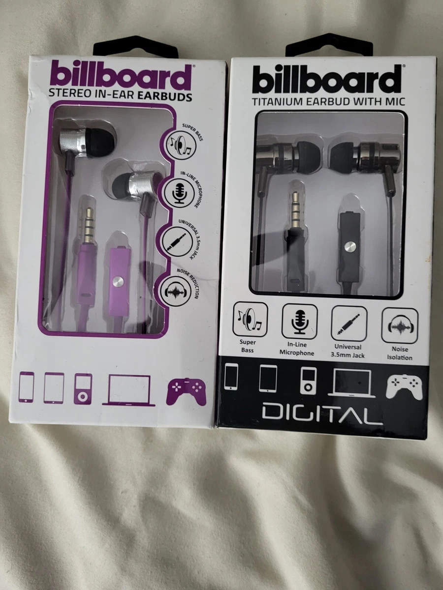 Billboard BB601 Earbud Headphones with Mic Black or pink . New