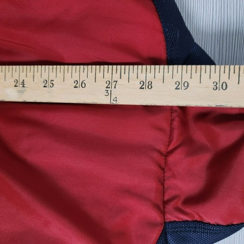 Nike Vintage Anorak Puffer Big Swoosh Kangaroo Pocket Red & Navy Jacket Coat L - Picture 21 of 23