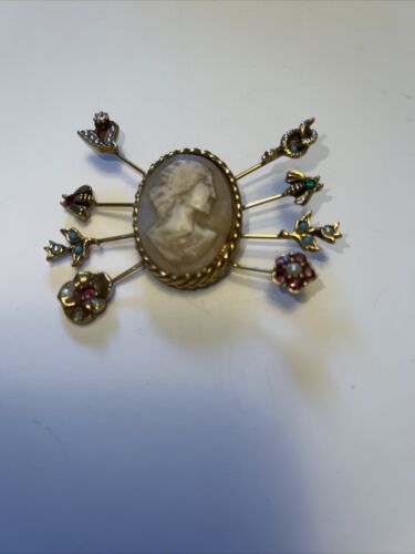 Vintage victorian rival stick pin brooch