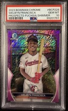 2023 Bowman Chrome Welbyn Francisca Fuchsia Shimmer 1st RC /199 #BCP-228 PSA 10