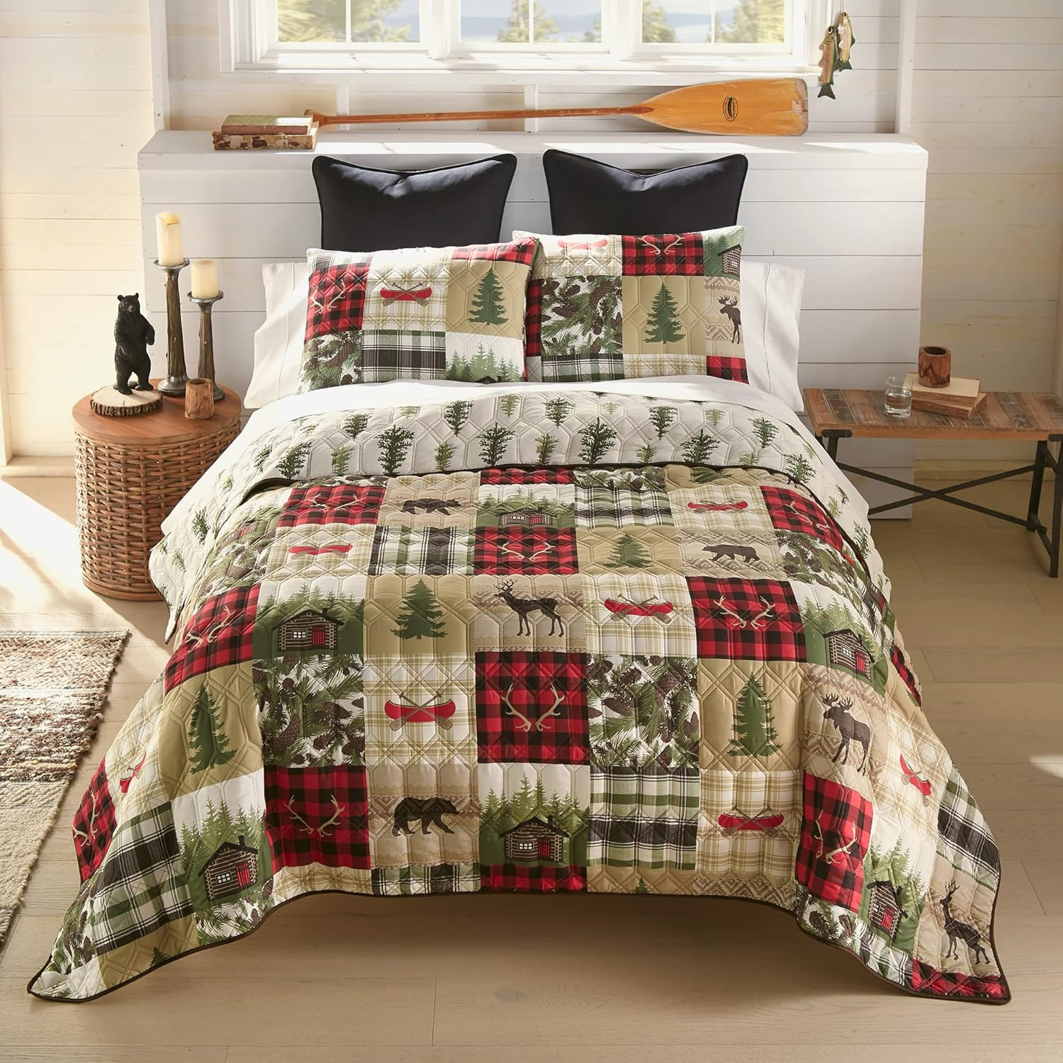 - 3 Piece Quilt & Pillow Shams - Washable