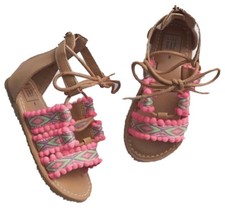 Baby Gap Pink Pom Pom Gladiator Sandals Toddler 8 $30