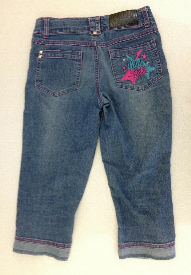 Camp Rock Girls Denim Blue Jean Straight Leg Capri Size 12 - Image 4 of 4