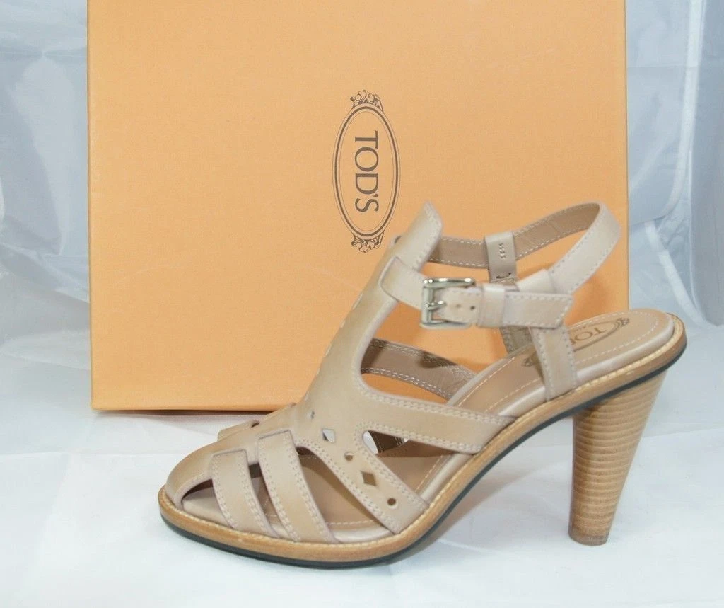 TOD’S Tods Tod's EU 40 Sandali Alti Beige Nuovi Ex Prezzo Consigliato 430€
