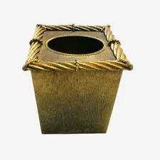 Vintage Stylebuilt Gold Plated Metal Tissue Box Cover Square Bathroom Decor