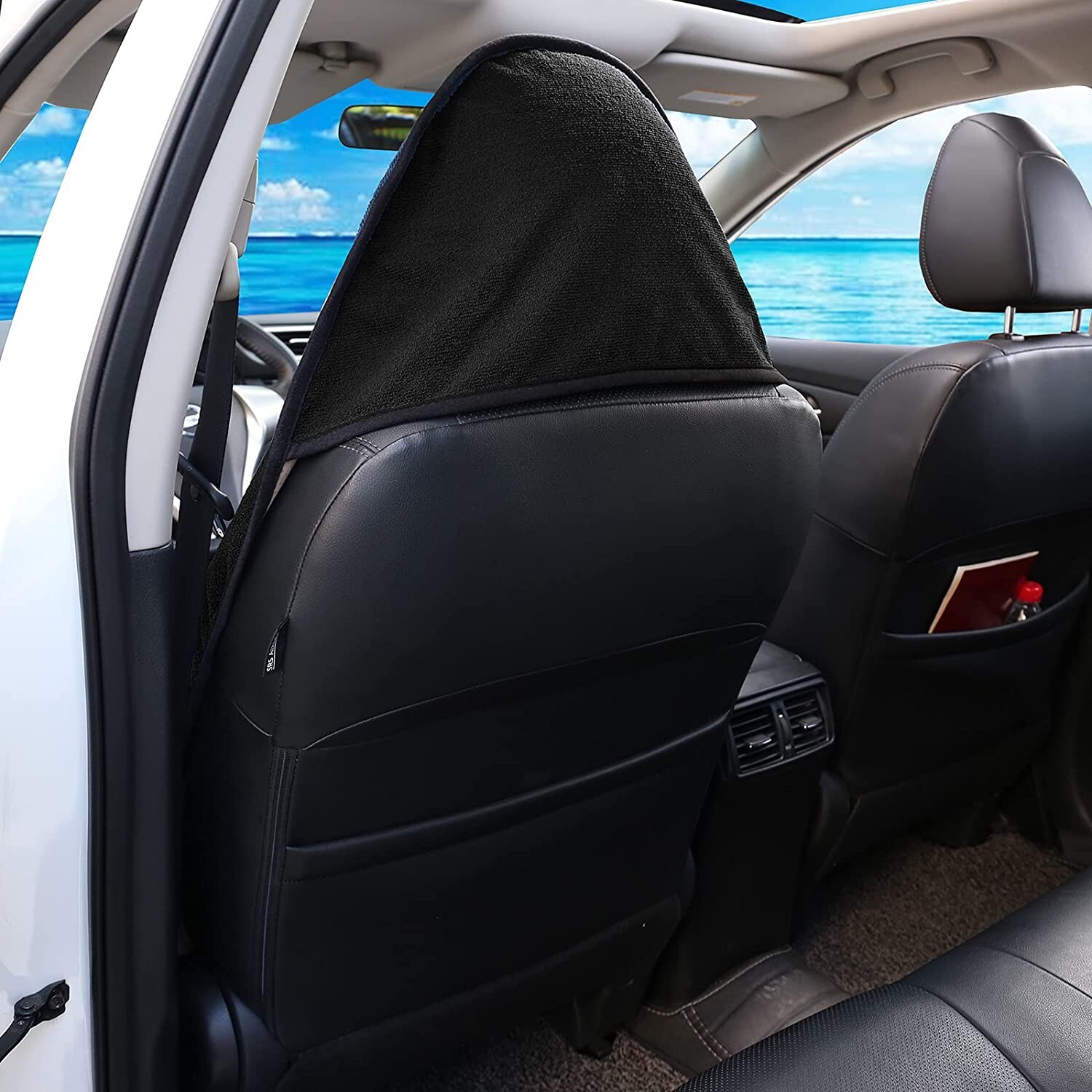 Black Waterproof Sweat Towel Seat Cover Universal NonSlip for Car