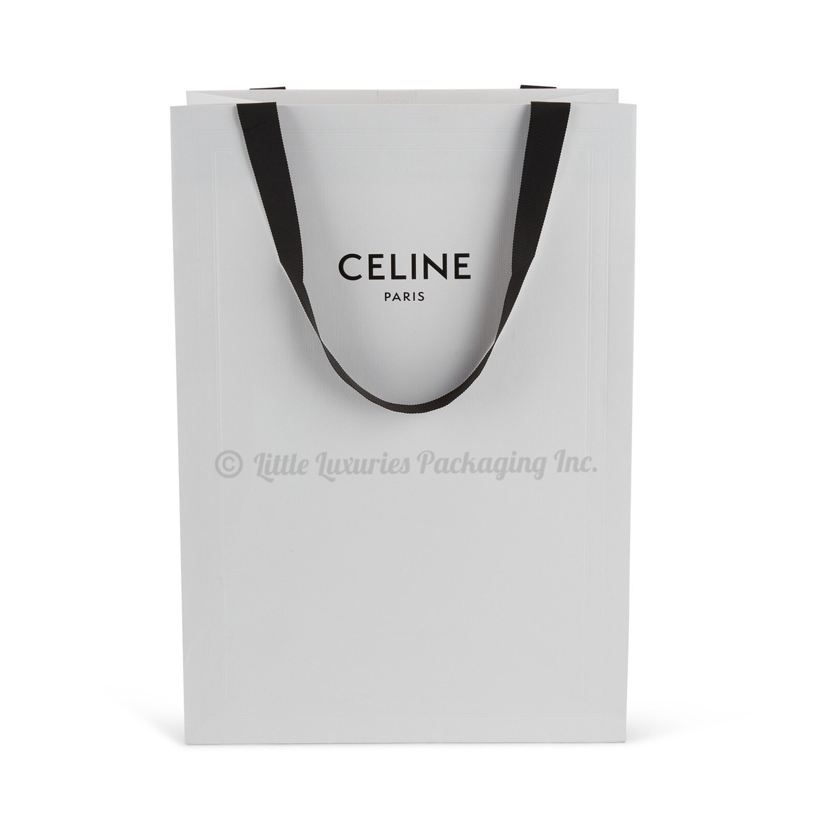 Authentic Celine XL Size Tall White Logo Gift Shopping Tote Bag
