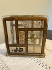 70's Lucite Napkin Holder w/ Seeds Embedded Inside Lucite Retro Design 6x6x3 — photo 2