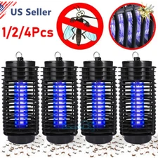 1~4PCS Electric Mosquito Insect Zapper Fly Bug Killer Trap LED Lamp Pest Control