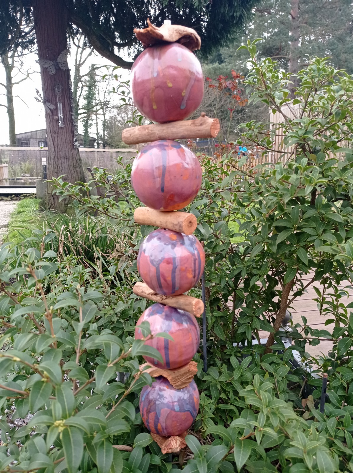 Gartenstecker, Gartenkeramik, Kugel, Rosenkugel, Gartendekoration eBay