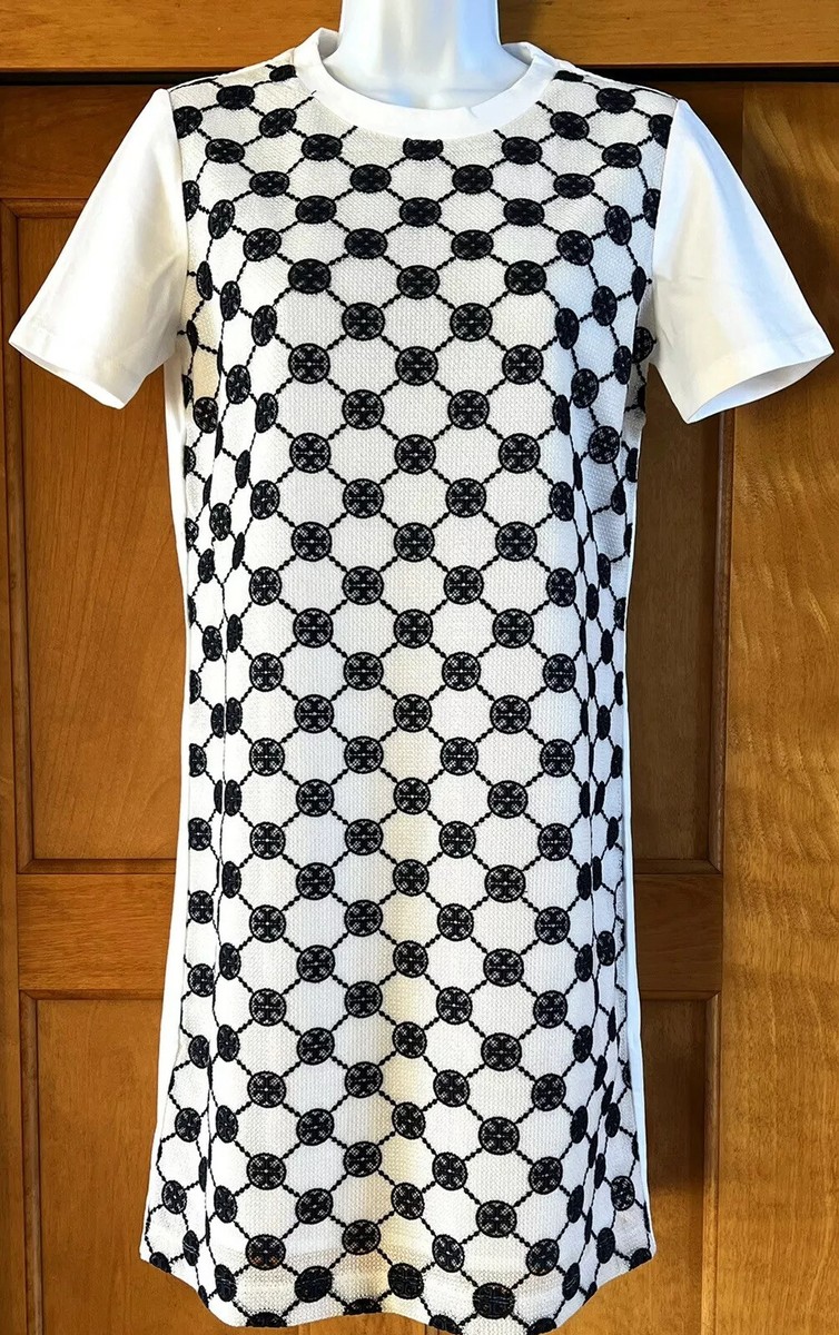 TORY BURCH T-SHIRT DRESS LOGO LACE EMBROIDERY WHITE/NAVY SZ US S NWT | eBay TORY BURCH T-SHIRT DRESS LOGO LACE EMBROIDERY WHITE/NAVY SZ US S NWT | eBay