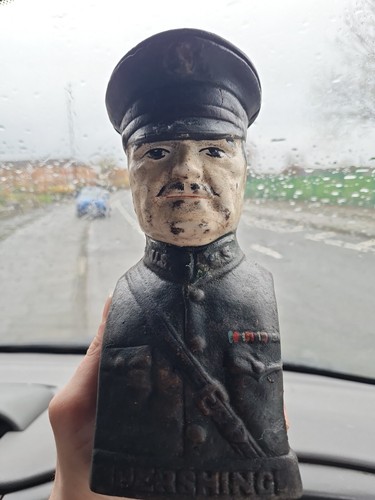 1918 General Persian Black Jack Gusseisen noch schwarz antik Gelddose - Bild 2 von 6