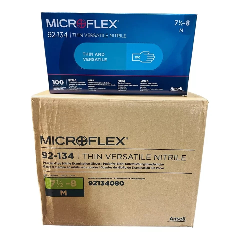 Microflex 92-134-M Case of 1000 Ansell Thin Versatile Nitrile