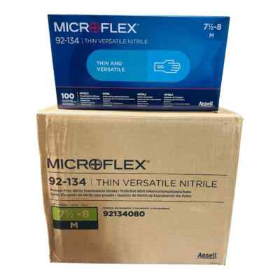 Microflex 92-134-M Case of 1000 Ansell Thin Versatile Nitrile Gloves MEDIUM