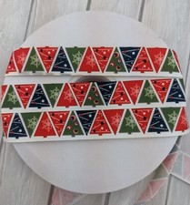 7/8" Christmas Grosgrain Ribbon, Holiday Ribbon, Christams Tree Print Ribbon
