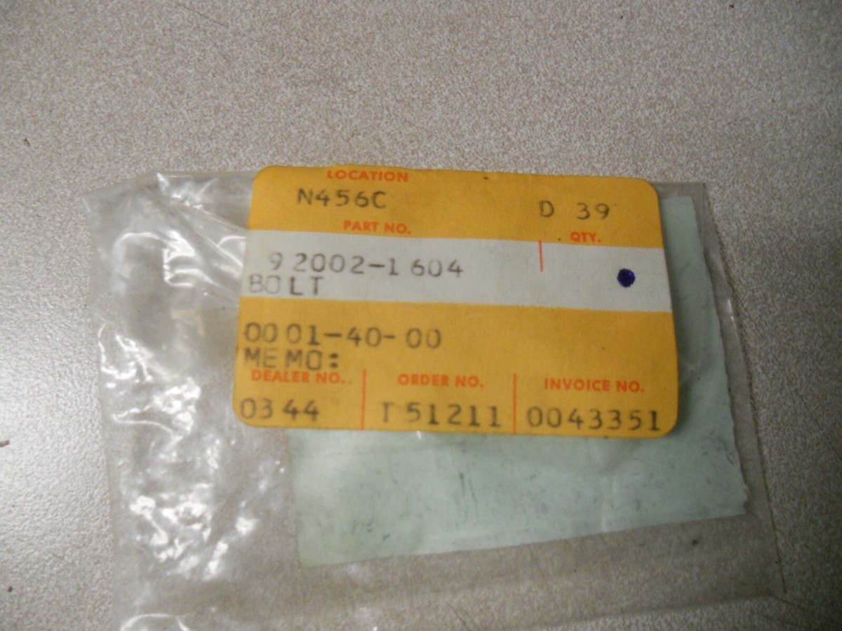 NOS Kawasaki OEM Bolt 1996-2003 ZX750 1994-1997 ZX900 92002-1604