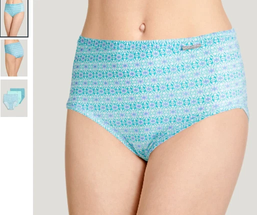 Women's Jockey 3-Pack Briefs (Aqua Mist) 100% Cotton Comfort Classic Underwear - Image 2 of 4