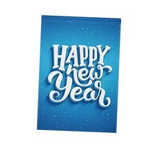 Happy New Year on Blue Garden Flag 12 x 18 inch Vertical Double 12x18 in 