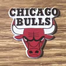 Vintage Chicago Bulls NBA Rubber Magnet Sports Magnets Inc Mascot Logo Red Black