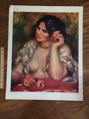 Renoir Vintage Print ''Gabriel & the Rose'' Nude 27.5''×22'' 1960's  Shorewood Pub..