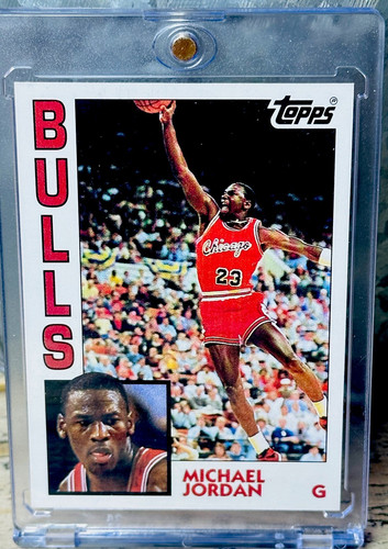 Michael Jordan ROOKIE CARD TOPPS THE ROOKIES ORIGINAL AUTHENTIC BULLS JERSEY #23 - Picture 1 of 6