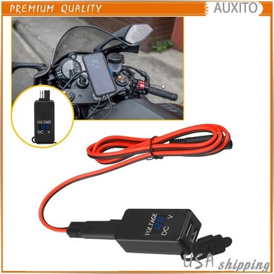 QC3.0+PD Motorcycle Dual USB Phone GPS Fast Charger Adapter Voltmeter Waterproof