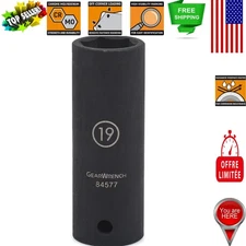 High-Strength 19mm Impact Socket with Black Oxide Finish for Longevity