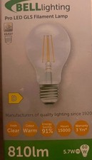 Clear light bulb Bell Dimmable 11W LED ES Edison Screw E27 GLS Warm 1,550lm 