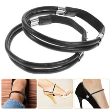 1Pair Black Elastic High Heel Straps Anti Loose Shoe Laces Decorative Accessory