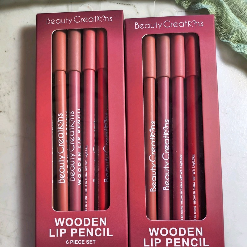 2x  6 Piece Wooden Lip Liner Pencil Set 