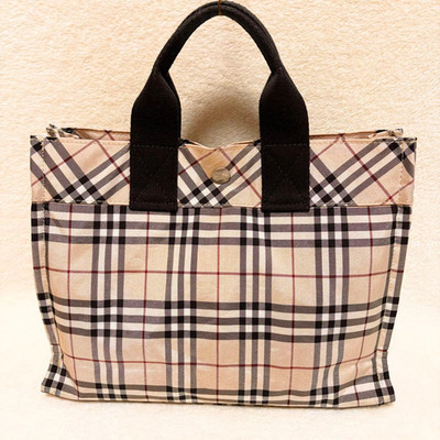 BURBERRY London Nova Check Canvas Tote Shoulder Bag Beige Authentic Japan