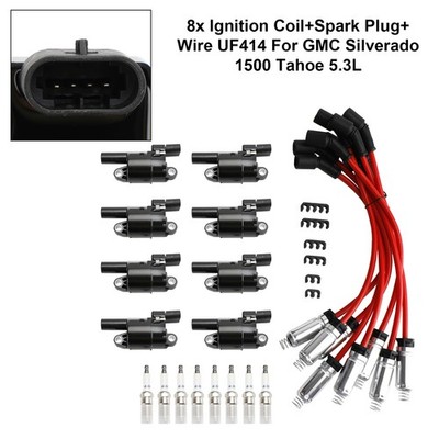 8x Ignition Coil+Spark Plug+ Wire UF414 Für GMC Silverado 1500 Tahoe 5.3L Neu