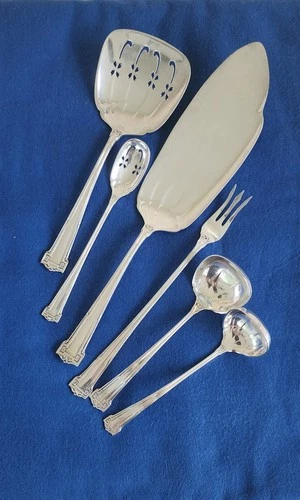 269 grams Sterling Silver 6 pc Serving Set Dauphine (1916) by Wallace