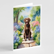 Caroline's Treasures Chesapeake Bay Retriever Spring Path Greeting Cards Pack 8