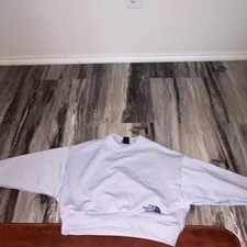 The North Face Women's Pullover Sweatshirt White Crew Neck Long Sleeve Logo S