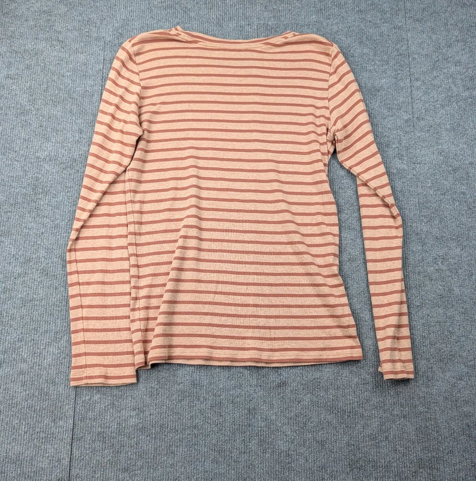 Camisa Vince Top Mujer XL Rosa Rayas Algodón Ligera Silenciosa Lujo Grapa Foto 2 de 4