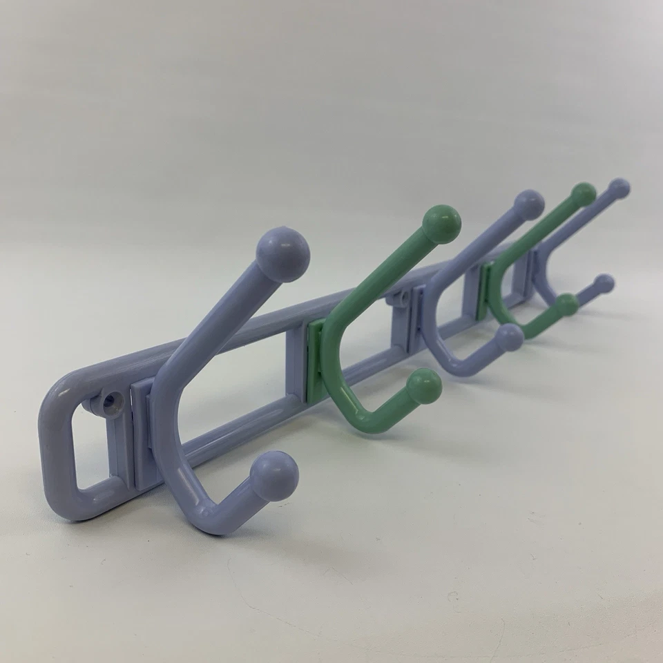 Ganchos montados en la pared de plástico verde pastel vintage toallero sombrero perchero MCM Foto 2 de 4