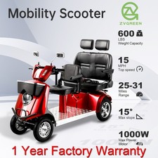 1000W Heavy Duty 3 Seater Senior Electric Mobility Scooter 600lb 31 miles