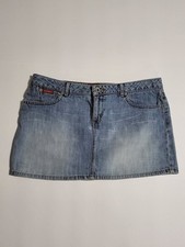 Guess Jeans Skirt Womens 31 Blue Denim Mini Distressed 90s Y2K Vintage Style