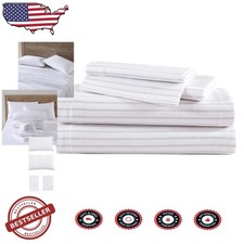 King Flannel Sheets 4pc Set, 100 Cotton, Anti-Pilling, Trail Stripe Grey