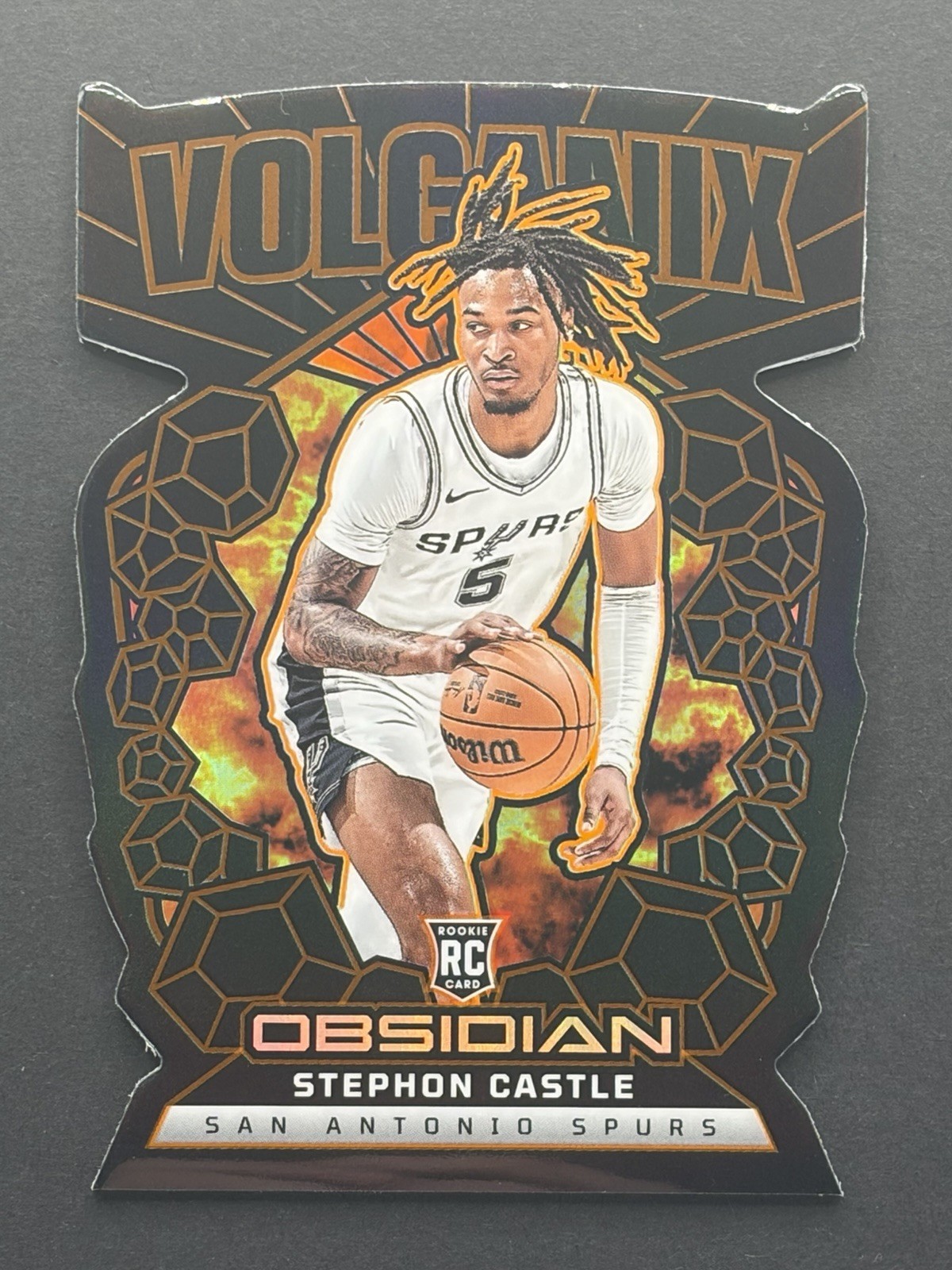 2024-25 Panini Obsidian Stephon Castle Volcanix Case Hit Rookie RC #16 Spurs NBA