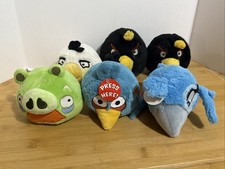 Angry Birds Plush 5" 2010 2011 Commonwealth NO SOUND Lot Of 6 Bomb Rio Pig