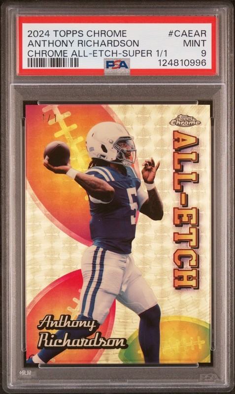 2024 Topps Chrome All-Etch SuperFractor 1/1 Anthony Richardson SSP PSA 9 JW1